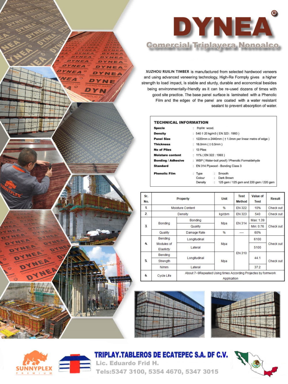 ECAPLEX brown film faced plywood to Mexico - 图片 12